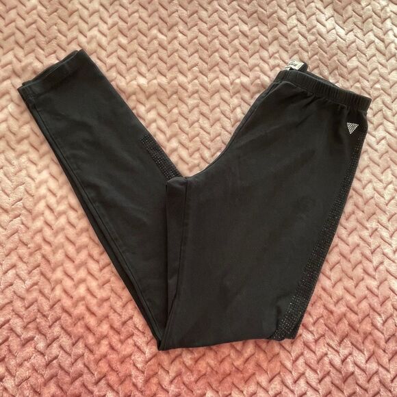 Guess Black Leggings with Gem Detailings Kids Girls Size 14 - 16 - Picture 1 of 5